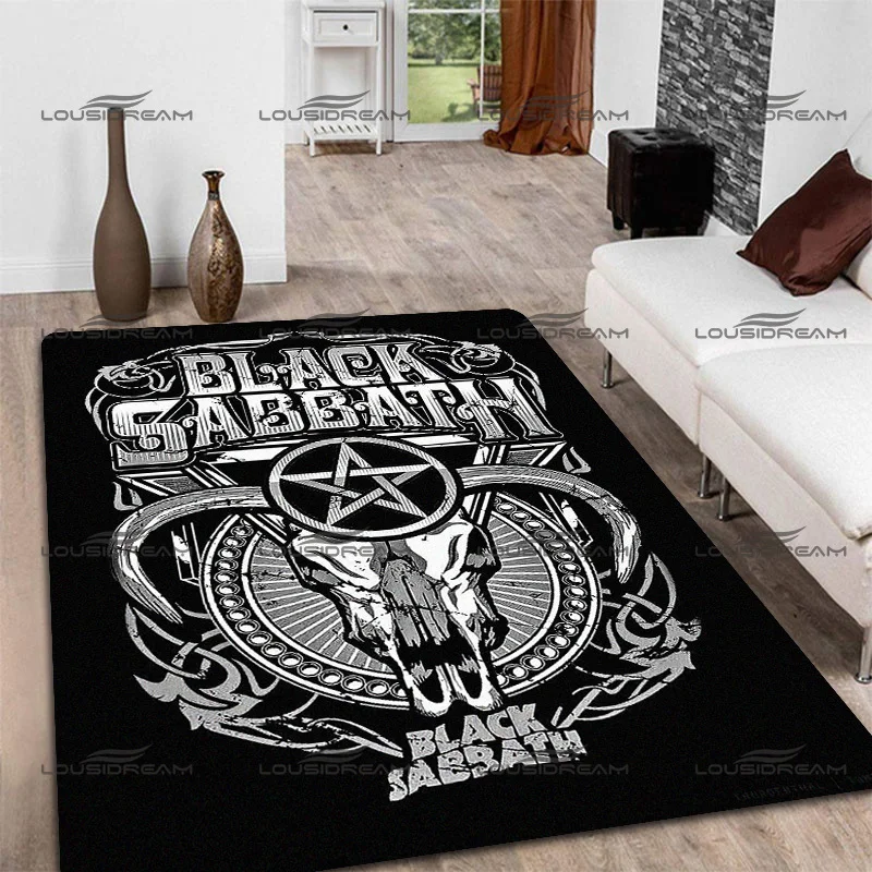 Square Flannel Grim Reaper Floor Mats Black Sabbath Art Deco Carpet Vintage Home Living Room Rugs Bedroom Carpet