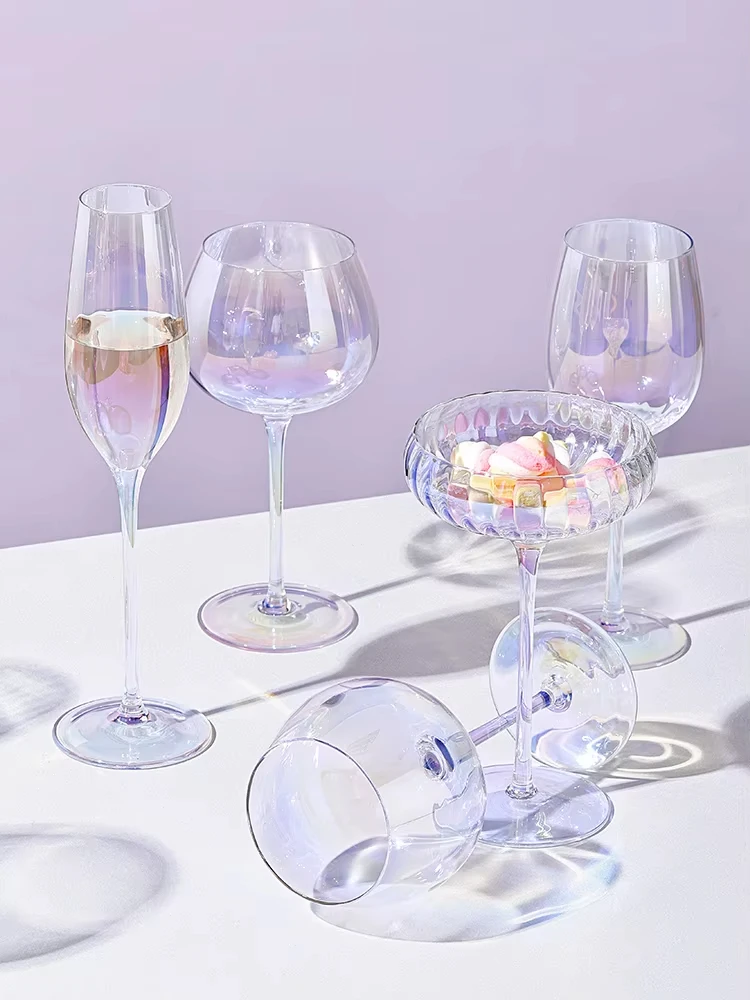 Colorful Crystal Glass Goblet Red Wine Glass Cup Champagne Set Home Premium Wine Crystal Rainbow