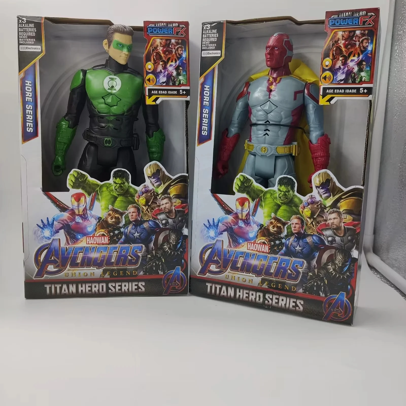 Avengers Vision Green Lantern Super Hero Light Music Figurine Dolls Toys PVC Action Figure Model Toy Kids Gift Anime