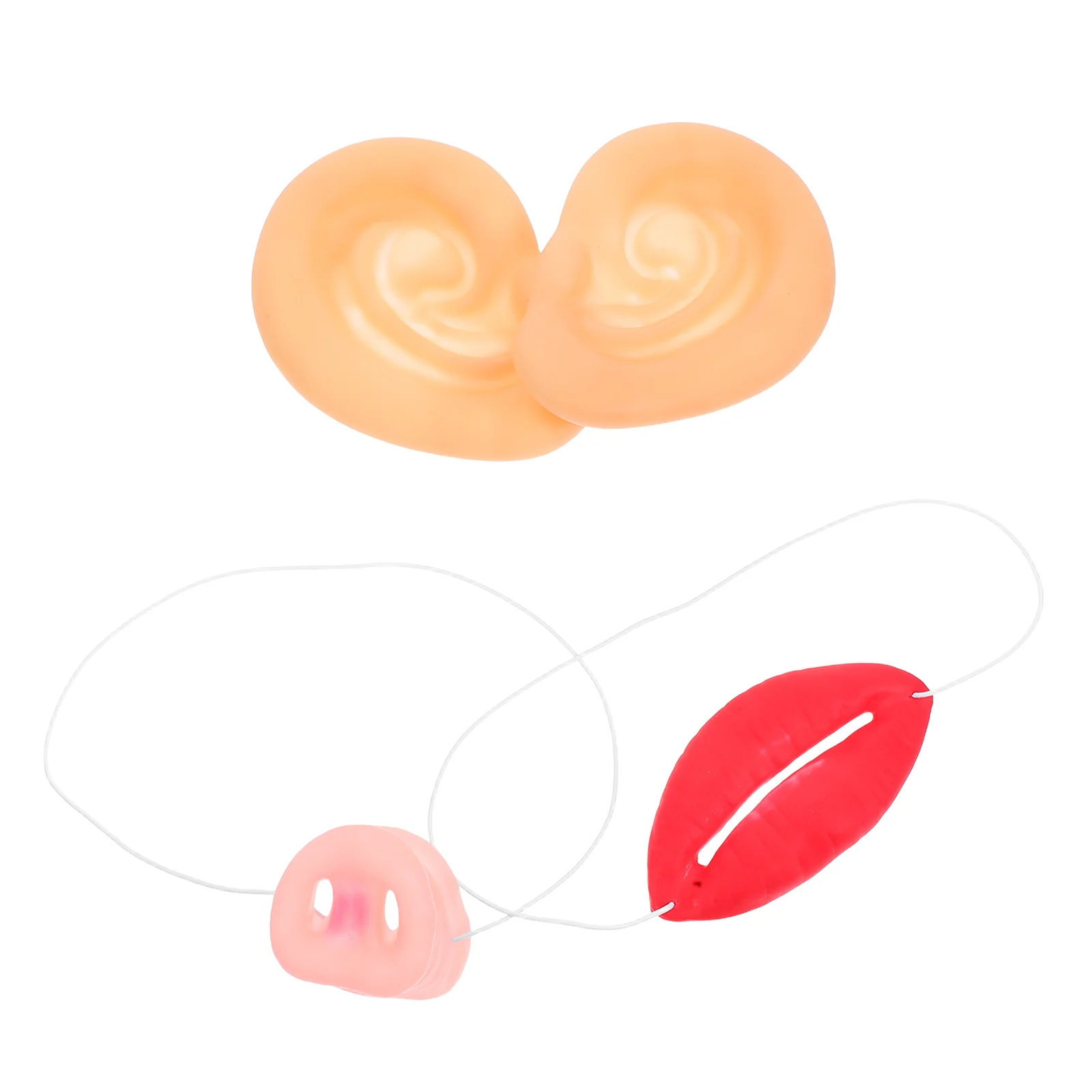 1 Set Realistisches Schweinenasen-Kostüm Weiche Latex-Schweineohren Set für Halloween-Party Kinder Erwachsene Cosplay Bauernhof-Tier-Themen-Event