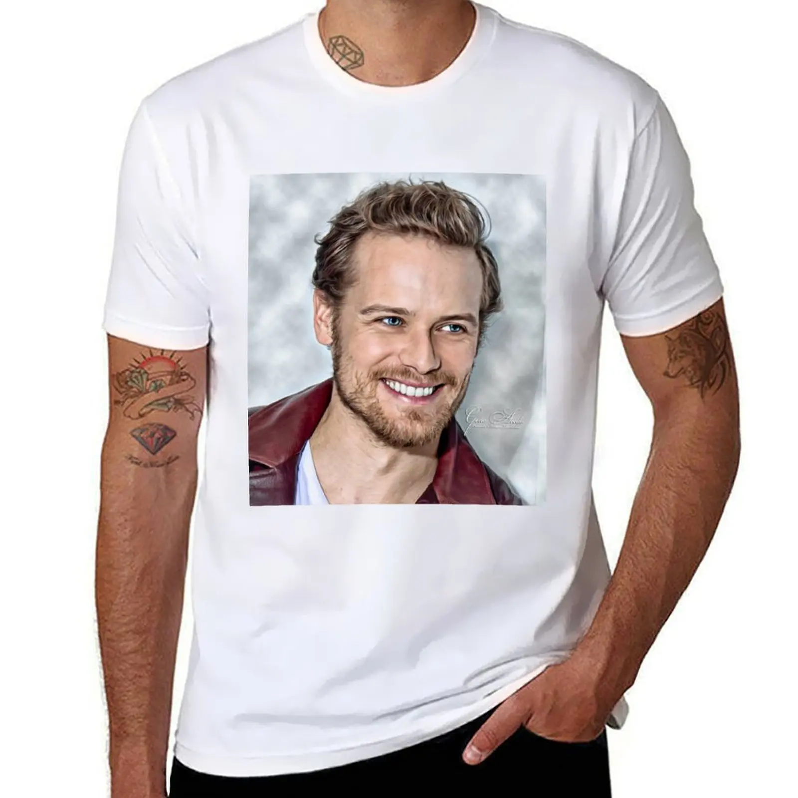 

sam heughan T-Shirt t shirt man casual t shirts for man graphic tees T-Shirt