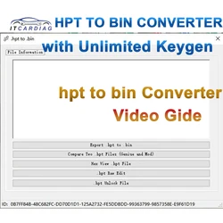 hpt to bin Converter Unlimited Keygen Convert .hpt to .bin hpt. raw edit Unlock Tuner unlock Compare genuine and modified files