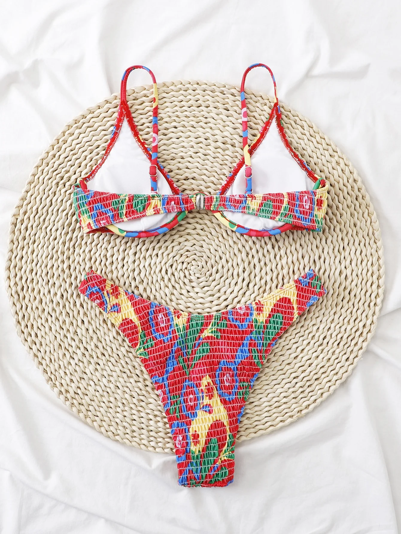 HYRAX-Sexy Low Waisted Bikini Set for Women, Female Swimsuit, Printed Beachwear, Brazilian Bathing Suits, Swimwear, New, 2024