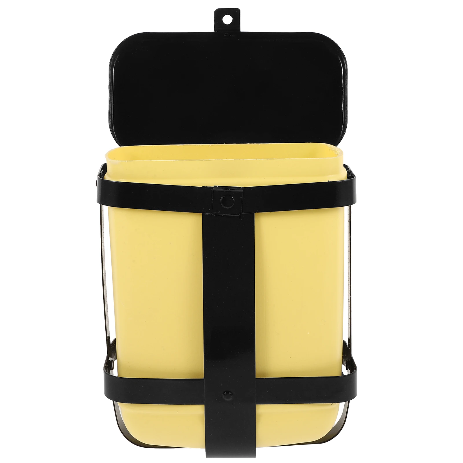 

Motorcycle Storage Box Small Yellow Metal Frame Tool Case Lockable Plastic Bin for Bumper Side Installation Storage Accessories