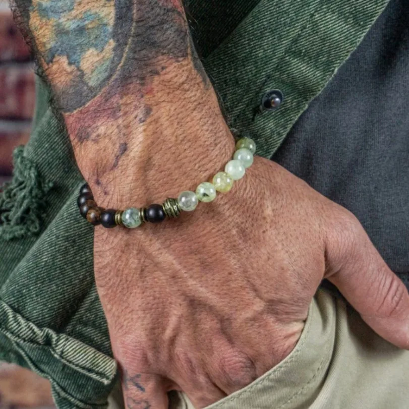 Natural Stone Crystal Beaded Bracelet Wood Bead Unisex Fashion Casual Commute Feng Shui Handmade Jewelry Gift
