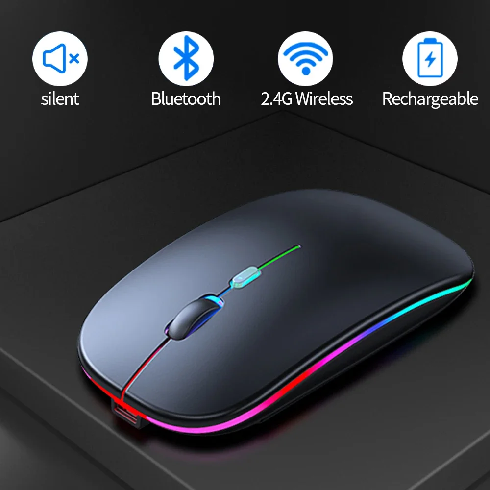 

Wireless Mouse Computer Bluetooth Mouse Wirelesss Rechargeable Mause Ergonomic Silent Mouse Gaming Mous For Laptop Tablet PC