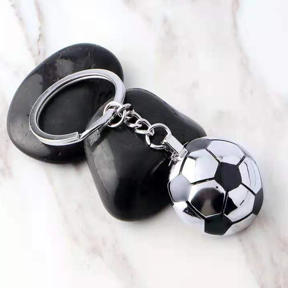 

3 Pcs Football Keychain Sports Chains Keychains for Backpack Ring Silver Man