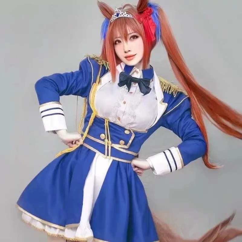 

Anime Game Umamusume Pretty Derby Daiwa Scarlet Cosplay Costume Women Combat Uniform Set Halloween Carnival Party Suit