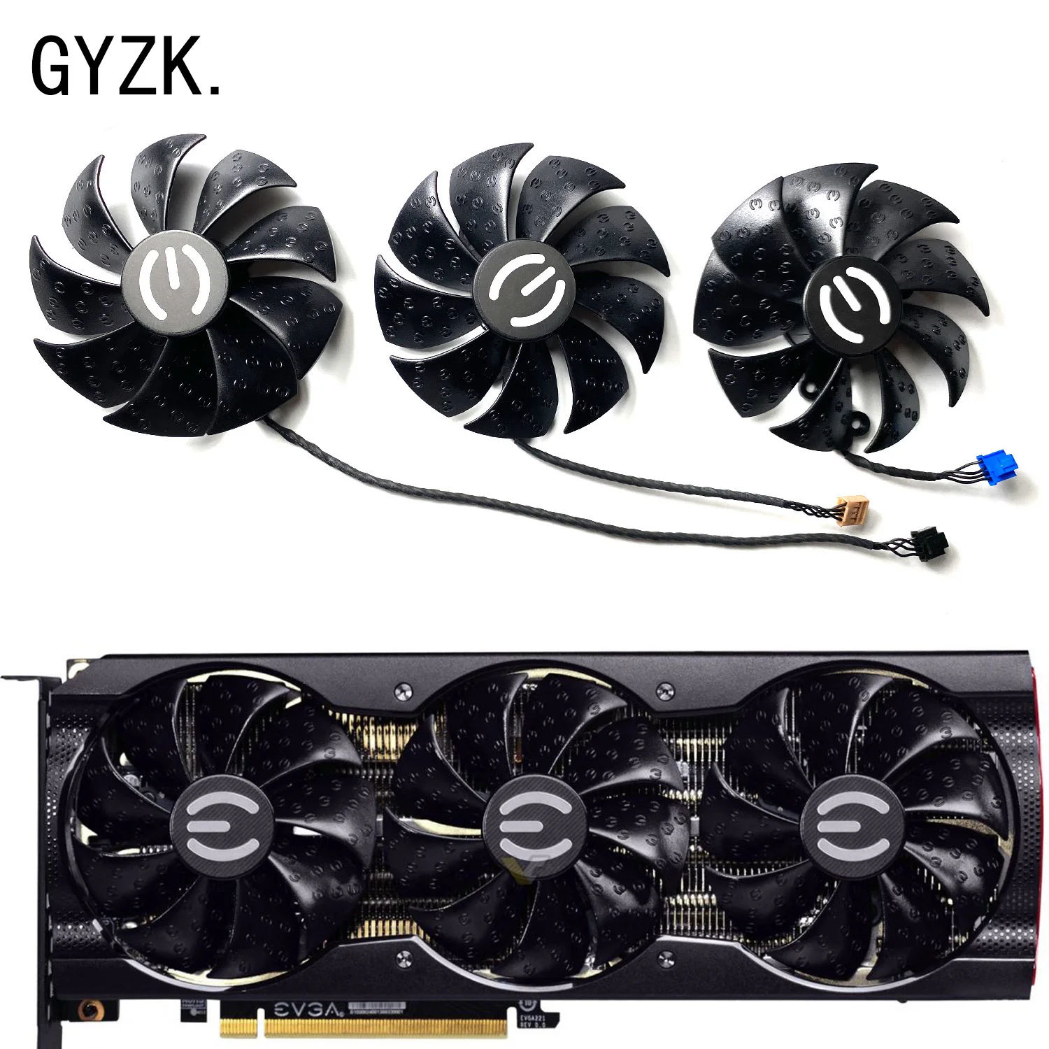 New For EVGA GeForce RTX3060ti 3070 3070ti 3080 3080ti XC3 BLACK/ULTRA Graphics Card Replacement Fan PLD09220S12H