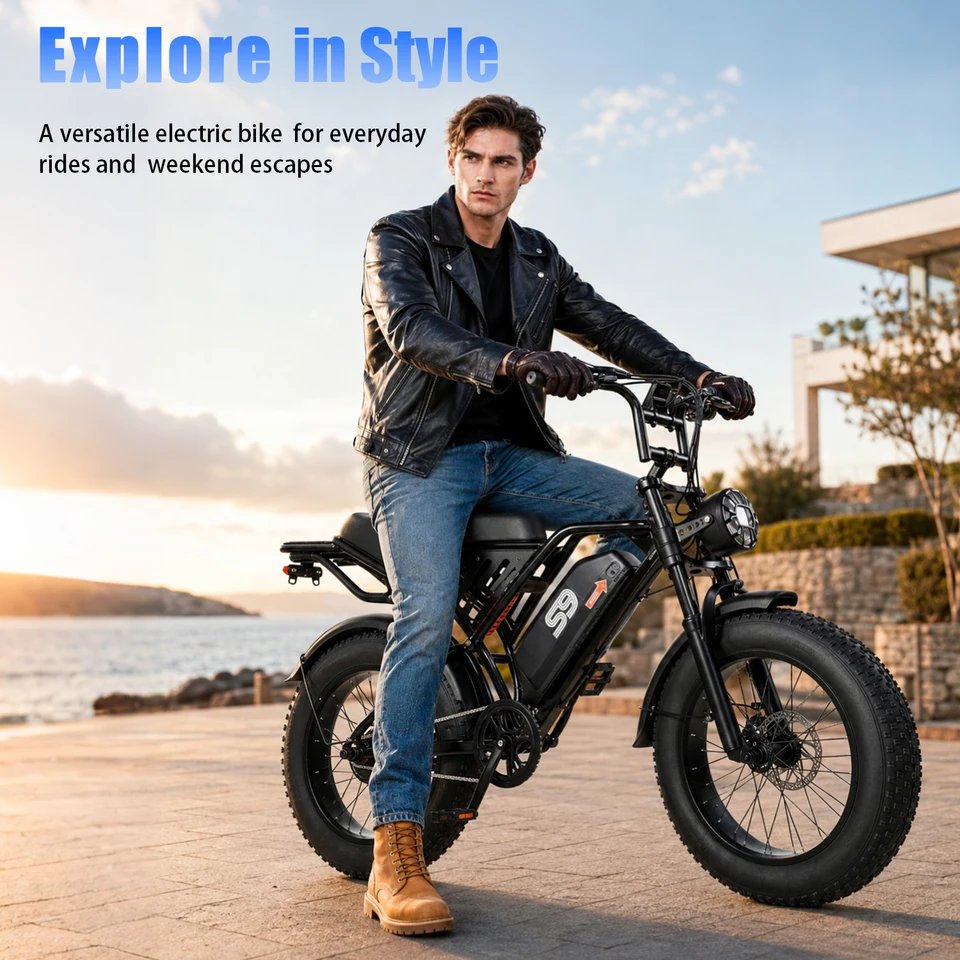 ASKGO Fat Tire Electric Bike for Adults & Teens, 1500W Peak Motor, Up to 36 MPH & 65 Miles Range, 20"×4" All-Terrain Electric Dirt Bike, 48V 20AH Removable Battery, Dual Brakes, Off-Road Ebike with NFC Unlock image 8