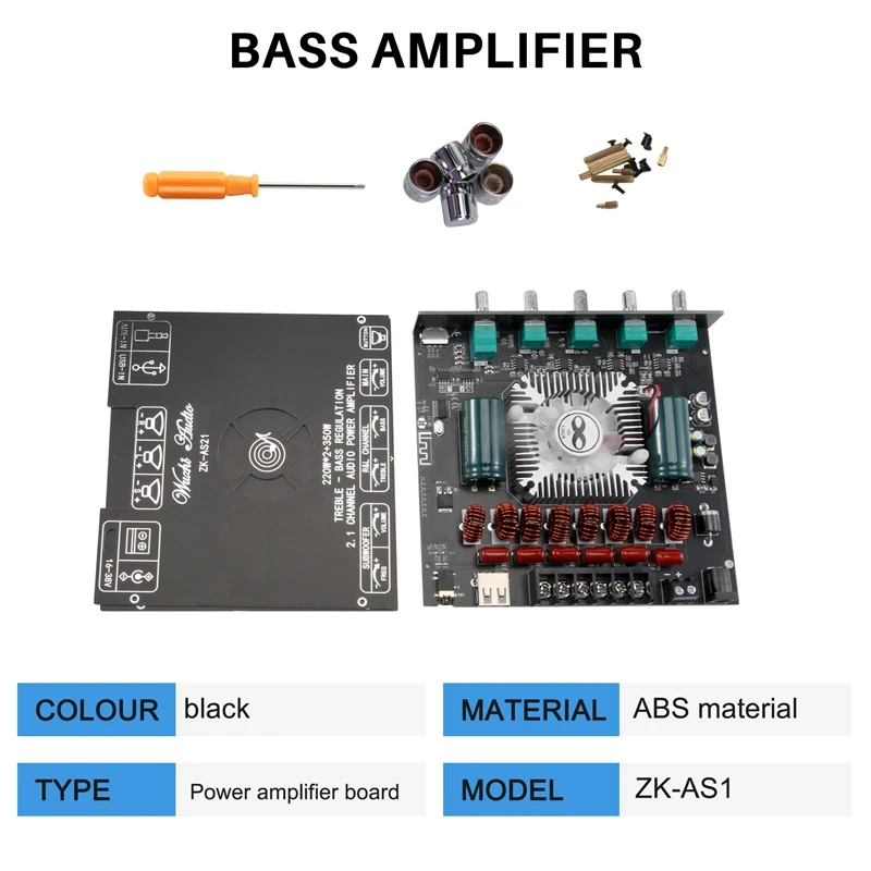 TPA3251D2 Bluetooth 5,0 2,1-канальный мощный аудио стерео сабвуфер усилитель плата 220 Втx2 + 350 Вт TREBLE низкий тон AMP ZK-AS21