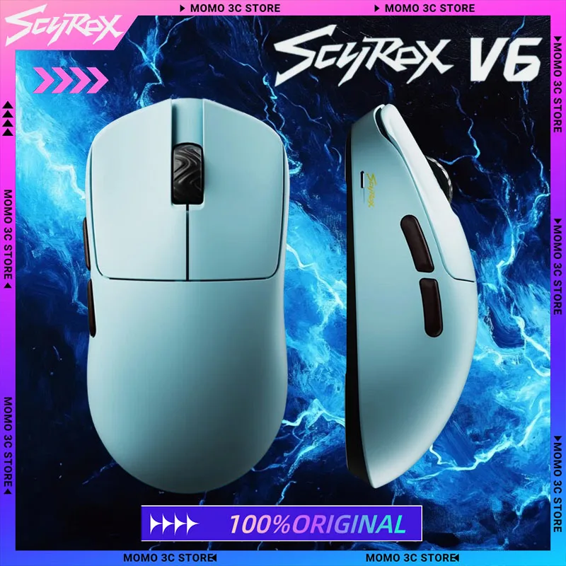 Scyrox V6 Wireless Mouse Dual Mode 2.4G Nordic52840 PAW3950 8KHz Lightweight Ergonomics Customized Gamer Laptop PC Gaming Mouse