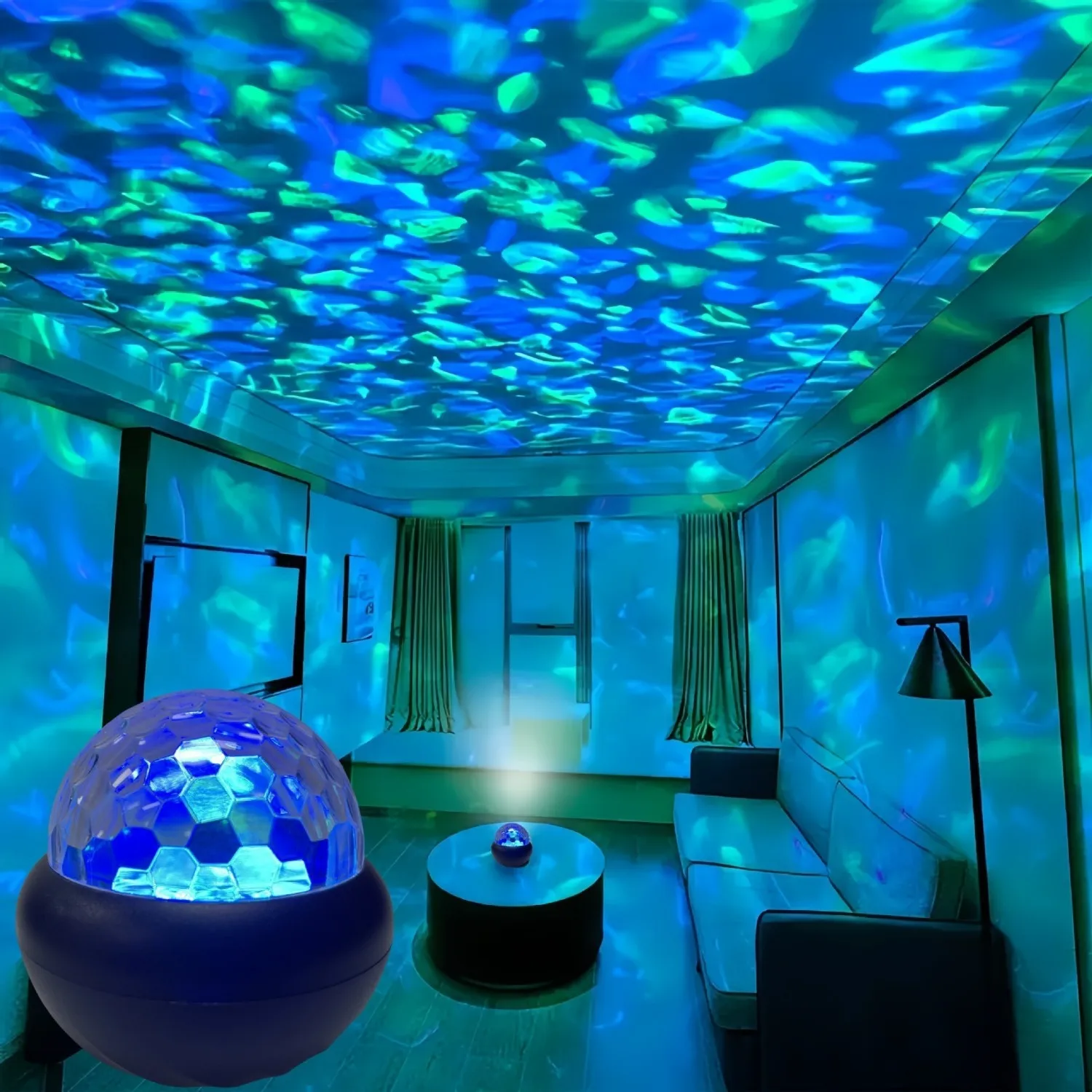 Colorful USB Rainbow Starry Sky Light, Water Wave Projection Light, Northern Lights Atmosphere Light USB Decorative Night Light
