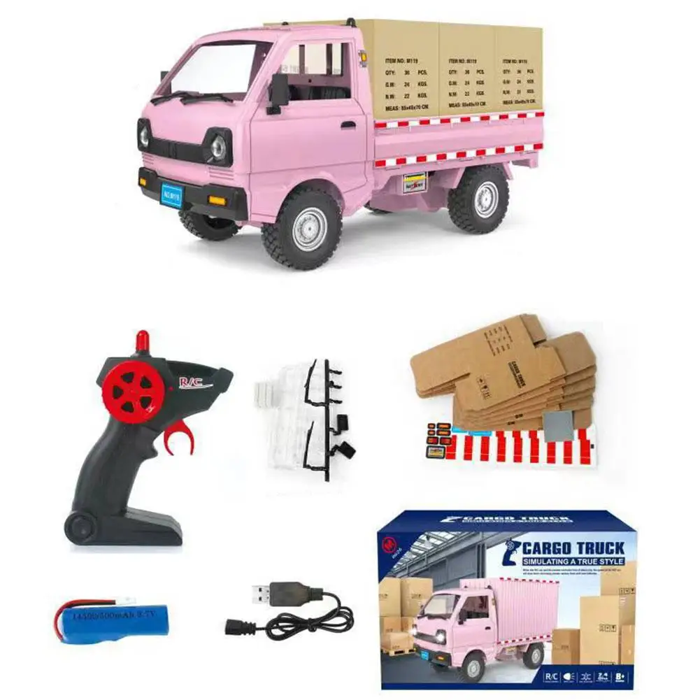 Simulation Card Van Truck Model Drift Charging Cargo Wireless With Car Remote Control Inertial Children's Toy Card Lighting I5B9