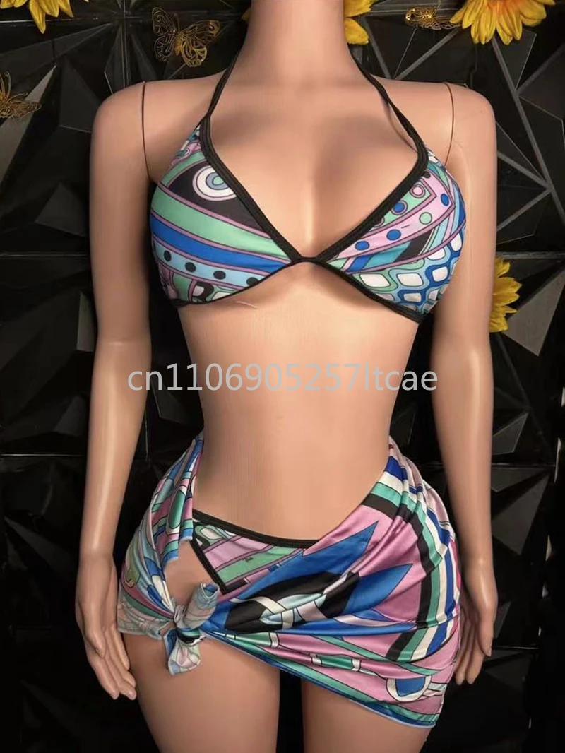 

Classic Brand Women's Scarf Bikini Sets Letter Signature Logo Designer Brand Scarf Bikini Sets