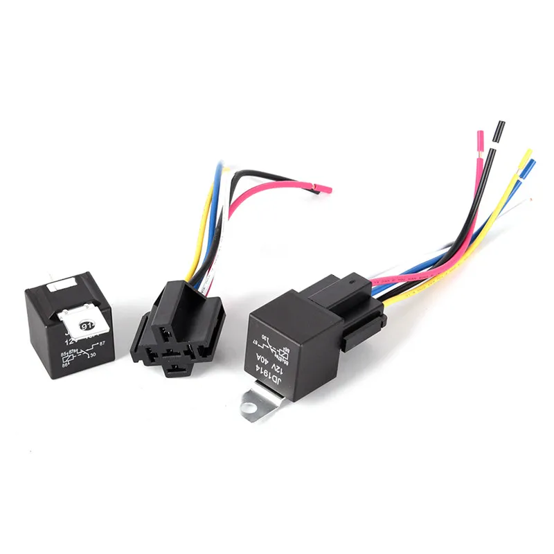 12V 5-Pin 40A Waterproof Automotive Relay + Socket – Heavy Duty Car Relay for Fog Lights, Horns & Accessories