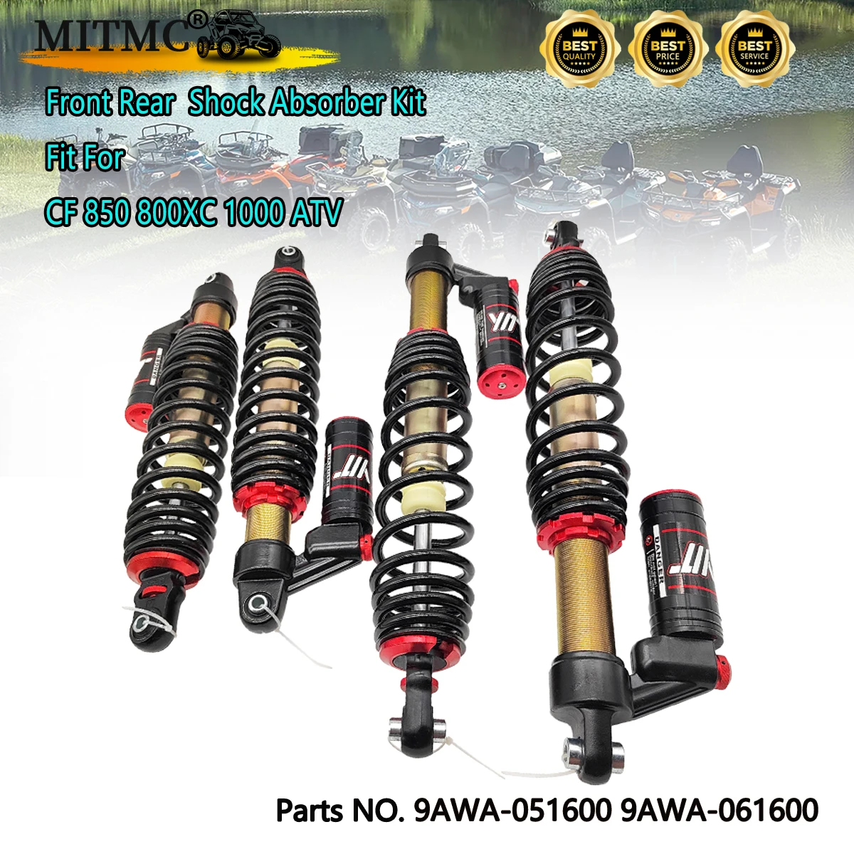 

4PC Front Rear Shock Absorber Kit Fit For CF850 800XC CF1000 ATV CFORCE 850XC 9AWA-051600 9AWA-061600