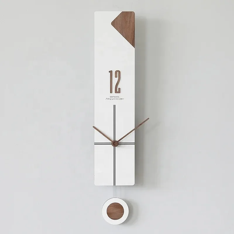 Black pendulum wall clock Bedroom decorative clock Modern pendulum wall clock Wooden craftsmanship Hot Sale Watch