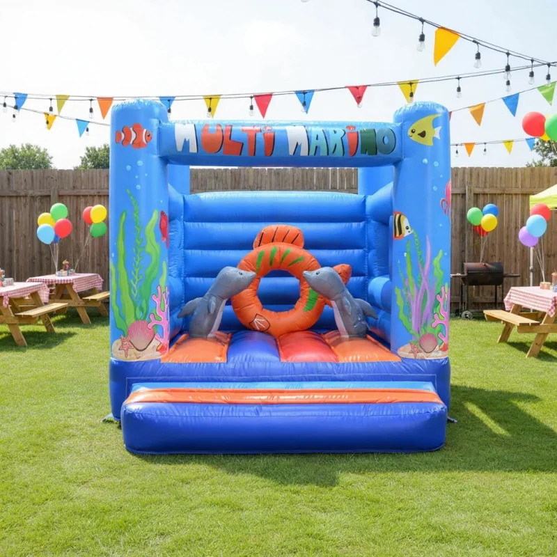 Toys Ocean Theme Inflatable Castle Dolphin Bounce House Suitable for Kids Backyard Activities Party
