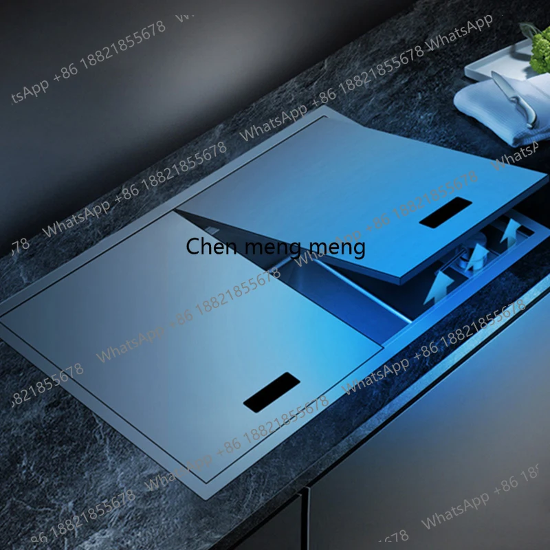 Kitchen Sink Nanometer Double Cover Cloaking Sink 304 Stainless Steel 4mm Thickness Handmade Large Size kitchen Sink