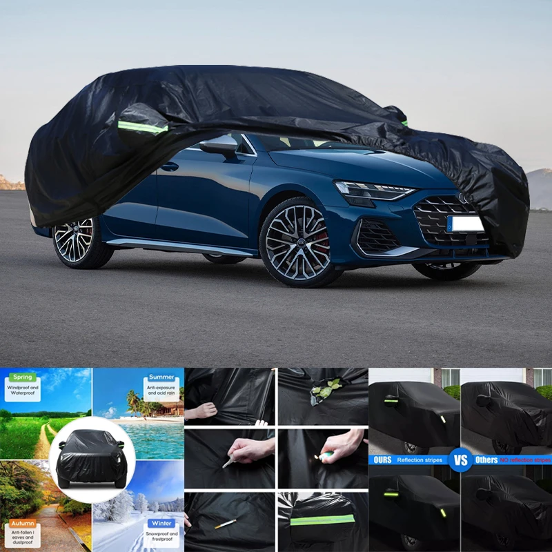 

For Audi S3 All-Weather Car Covers 6-in-1 Waterproof Dustproof UV Proof Snowproof Scratch Resistant Protection