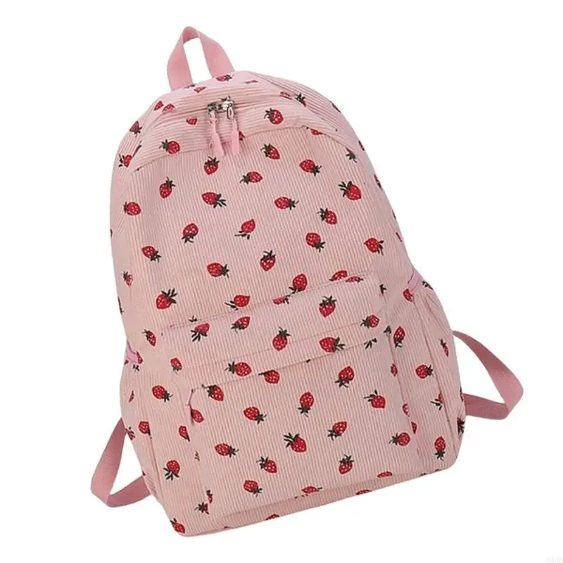 

340D Travel Backpack Laptop Backpack Student School Backpack Strawberry Backpack