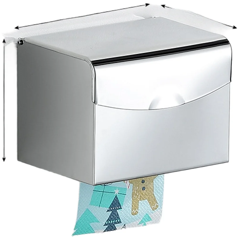 304 Stainless Steel Holder Rust Resistant Paper Dispenser Stainless Steel Toilet Holder Large Capacity Interior