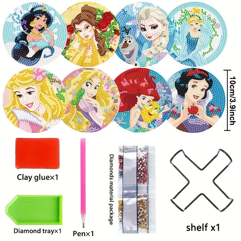 Cartoon Persona DIY Diamond Painting Kit Handmade Drill Insulation Coaster Wood Material Stent Suit for Creative Handcraft