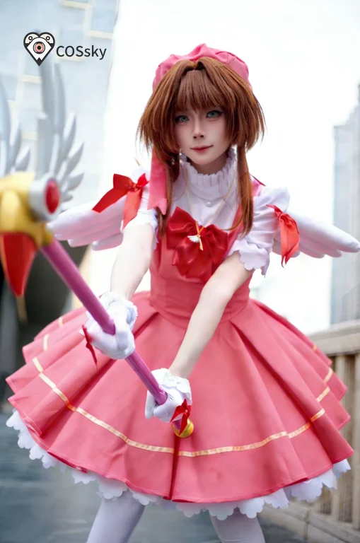 

Anime Card Captor KINOMOTO SAKURA Cosplay Costume Uniform Halloween Carnival Party Christmas Play Role Clothes Woman Clothing