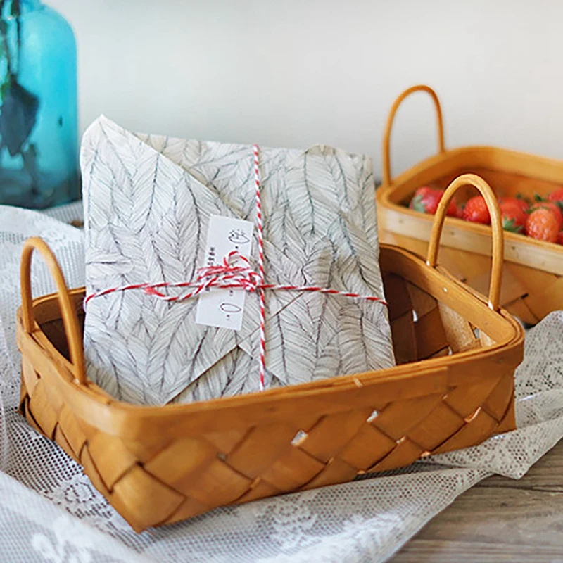 2 Pcs Hand-Woven Storage Basket, Bread Fruit Storage Basket/Storage Basket For Kitchen(Large&Small)