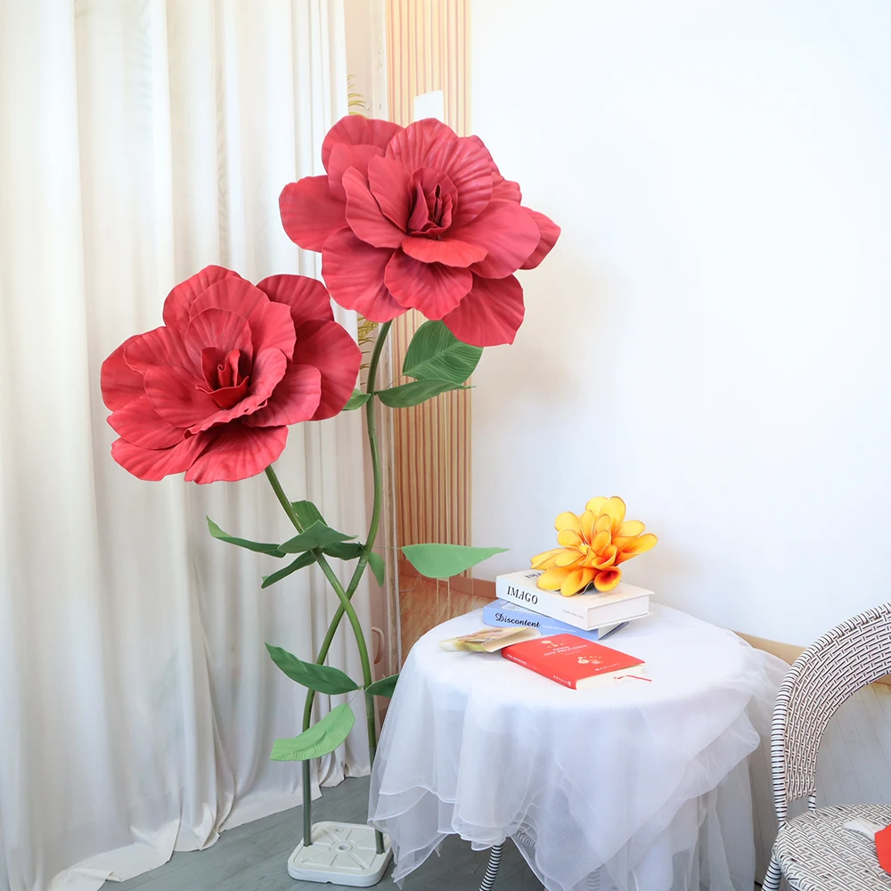 

50cm Artificial Rose PE Foam Flower Set Wedding Events Decoration Shopping Mall Window Display Props Decor Festive DIY Supplies