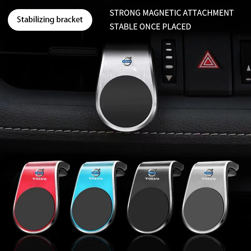 Magnetic Car Phone Holder Metal Air Vent Cellphone Stand For Volvo C30 C70 S60 S80 S90 V40 V50 V60 V70 V90 XC40 XC60 XC70 XC90