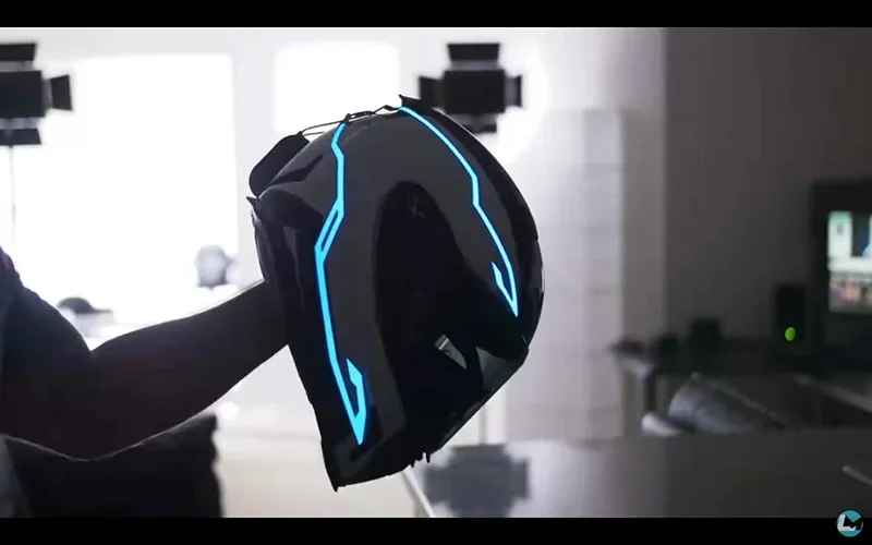 Motorrad Helm Licht 4 in 1 EL Licht 3 Modus Led Helm Licht Nacht Reiten Signal Helm Streifen Dekoration Zubehör kit – Detail 10