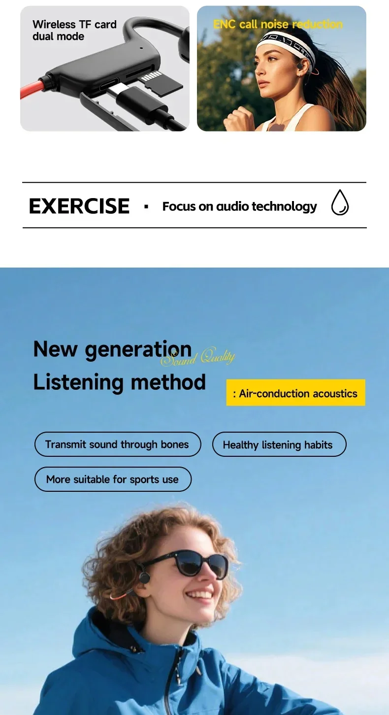 Bone Conduction Headphones IPX8 Bluetooth 5.4 Waterproof Wireless Sports Headset with Mic for Swimming Running Fitness Gym 2026