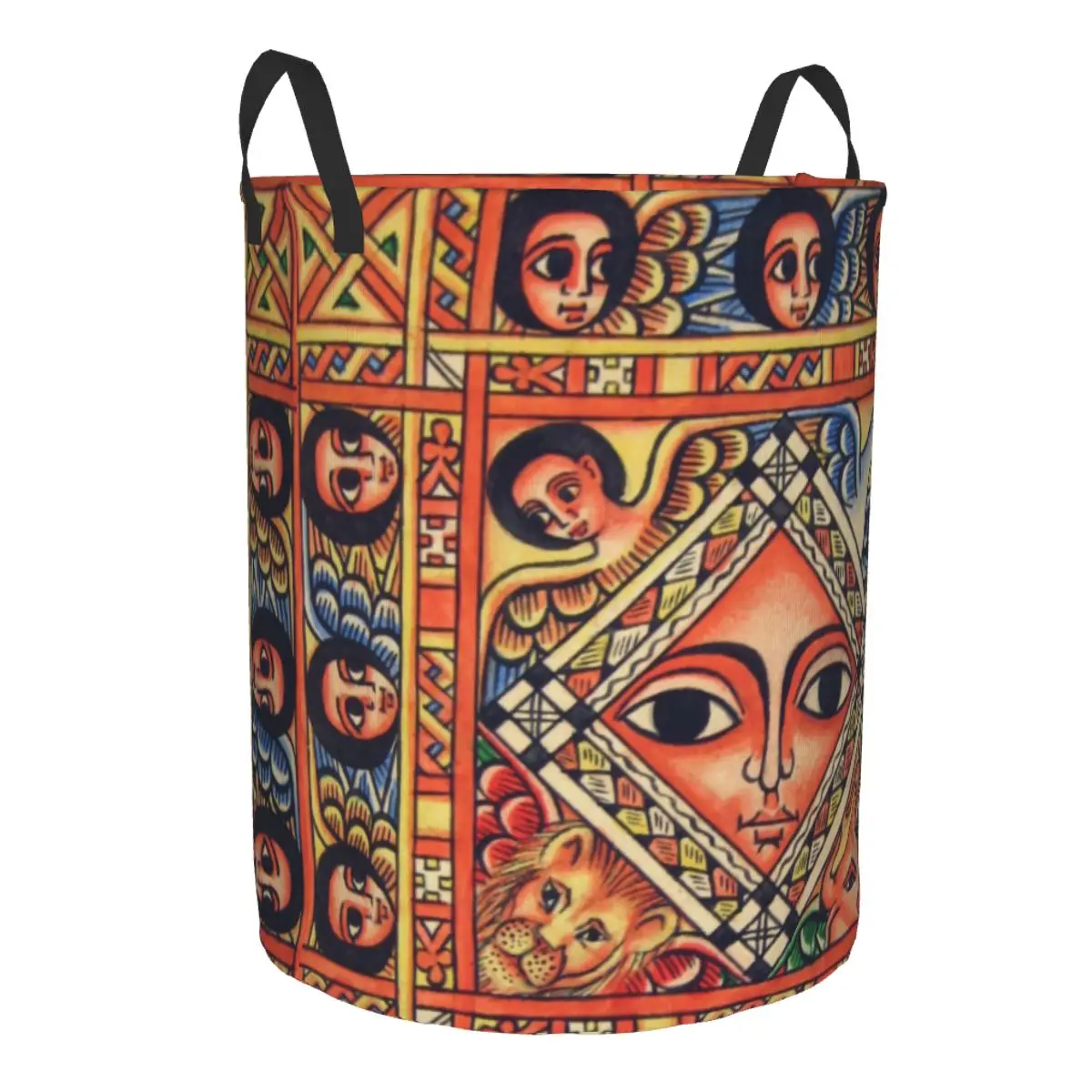 Ethiopian Ancient Art Laundry Basket Collapsible Large Capacity Clothes Storage Bin Baby Hamper