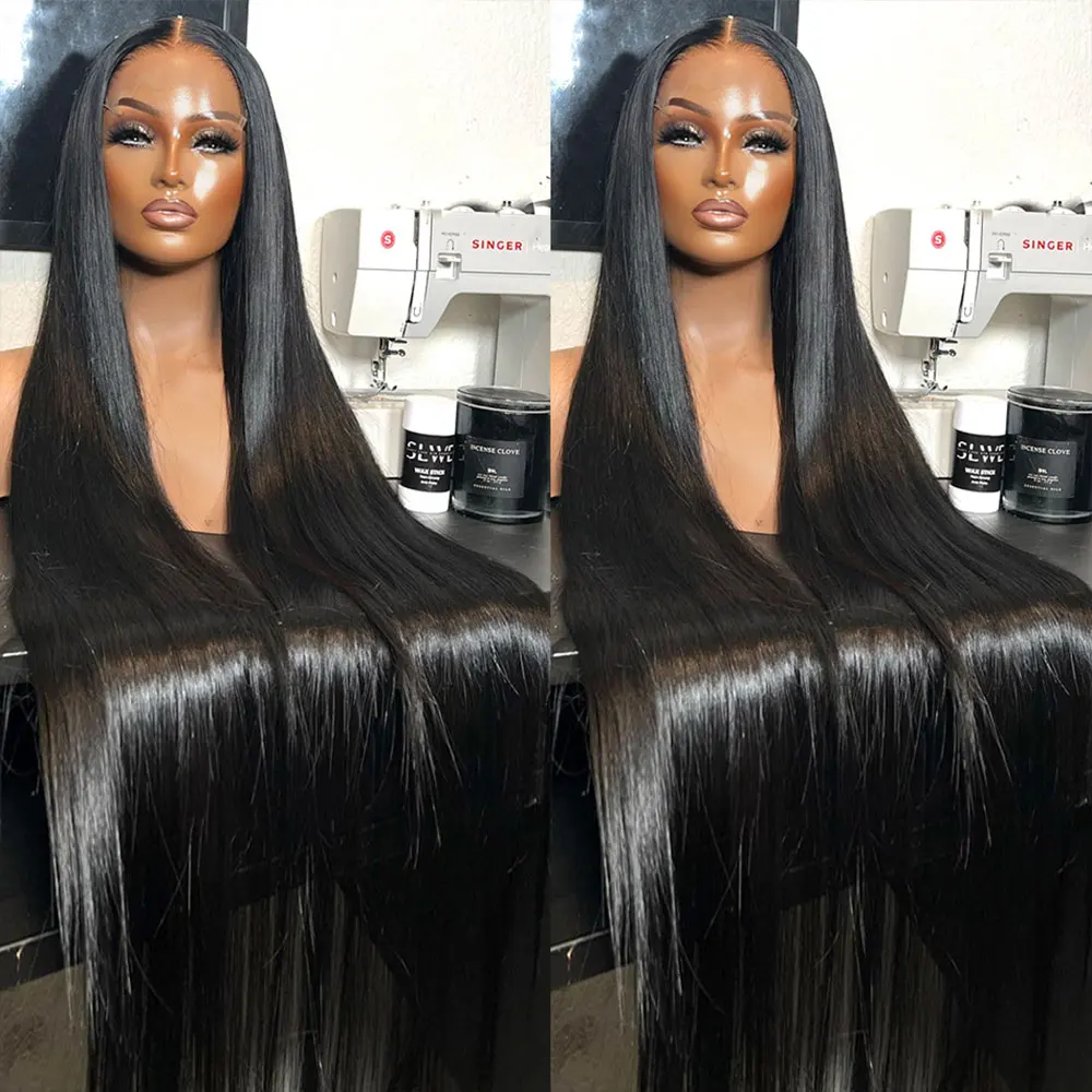 30 40 Inch Straight Lace Front Wigs Human Hair Brazilian Glueless Lace Wigs 13x4 13x6 Hd Lace Frontal Wig Pre Plucked For Women