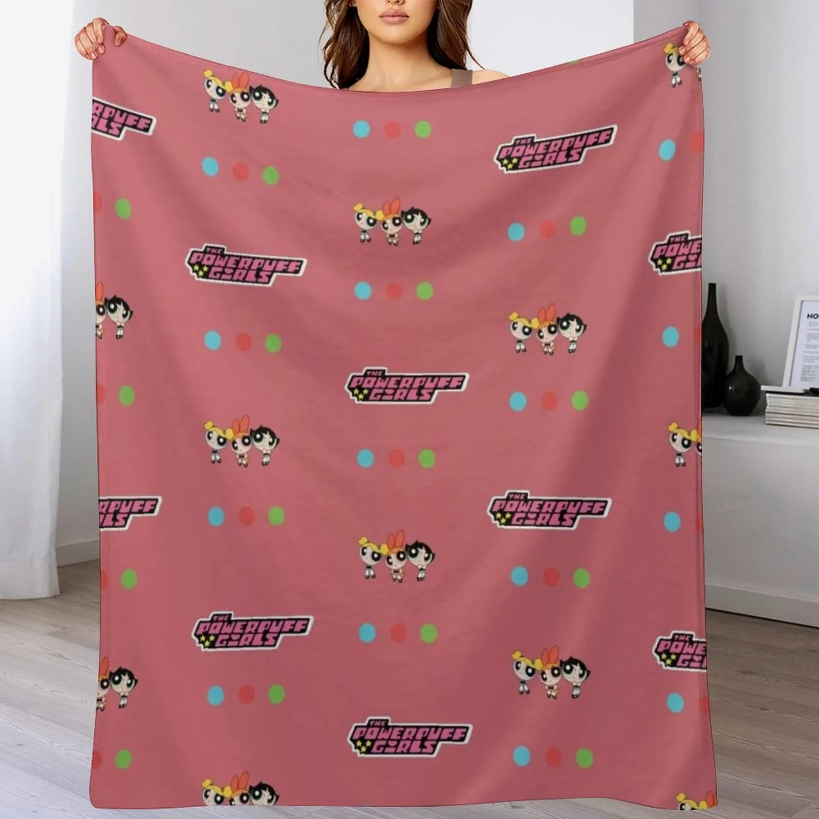 Powerpuff Girls Throw Blanket Decoratives Fashion Sofas Blankets