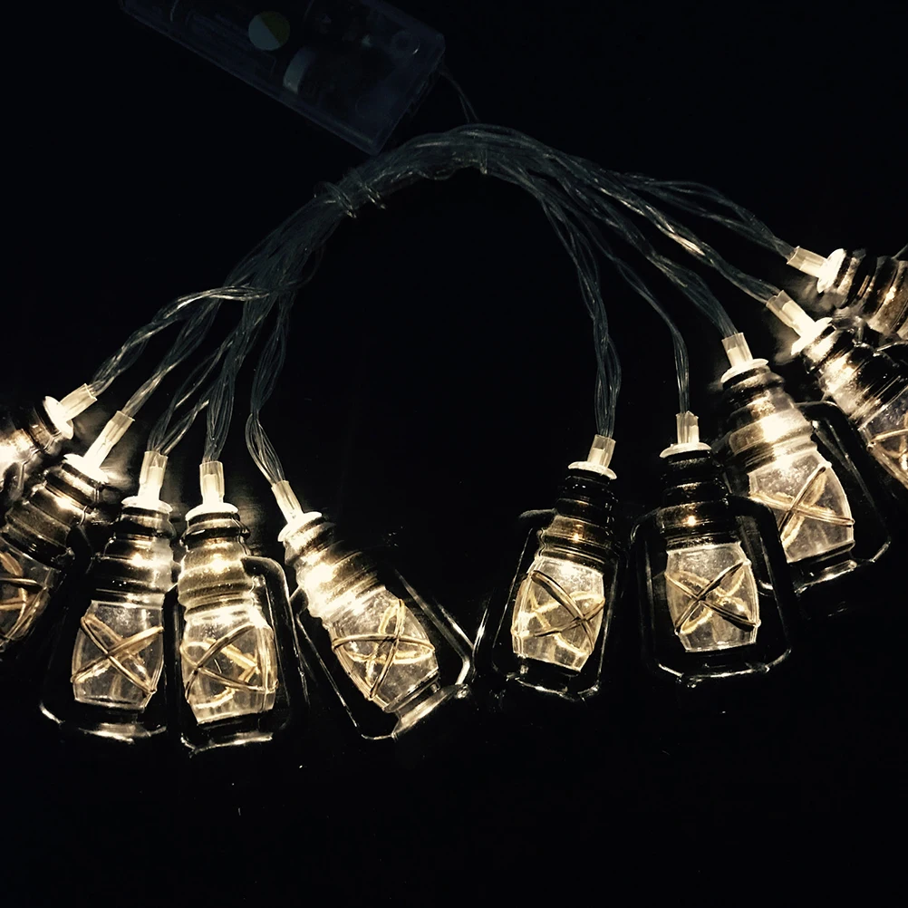 Retro Lantern String Lights 3M Mini Kerosene LED Festive Kerosene Lamp String For Halloween Halloween Christmas KTV