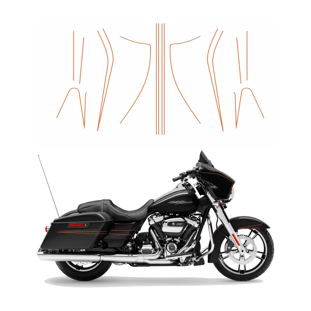 Pinstripe decal set of 9 vinyl stickers For Harley Touring Ultra Electra Glide Street Glide 2014 to 2023