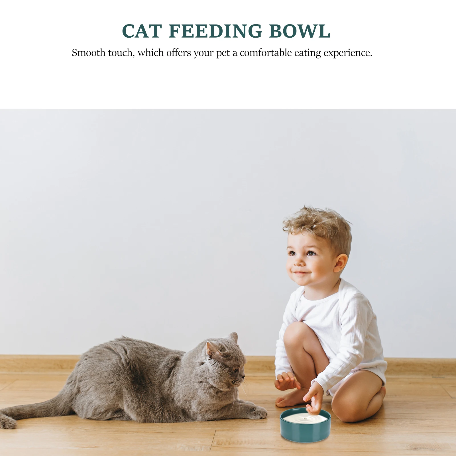 

Ceramic Green Simple Soup Noodle Microwave Safe Pet Feeding Bowl For Dog Cat Puppy Water Food Container Storage Practical Rice