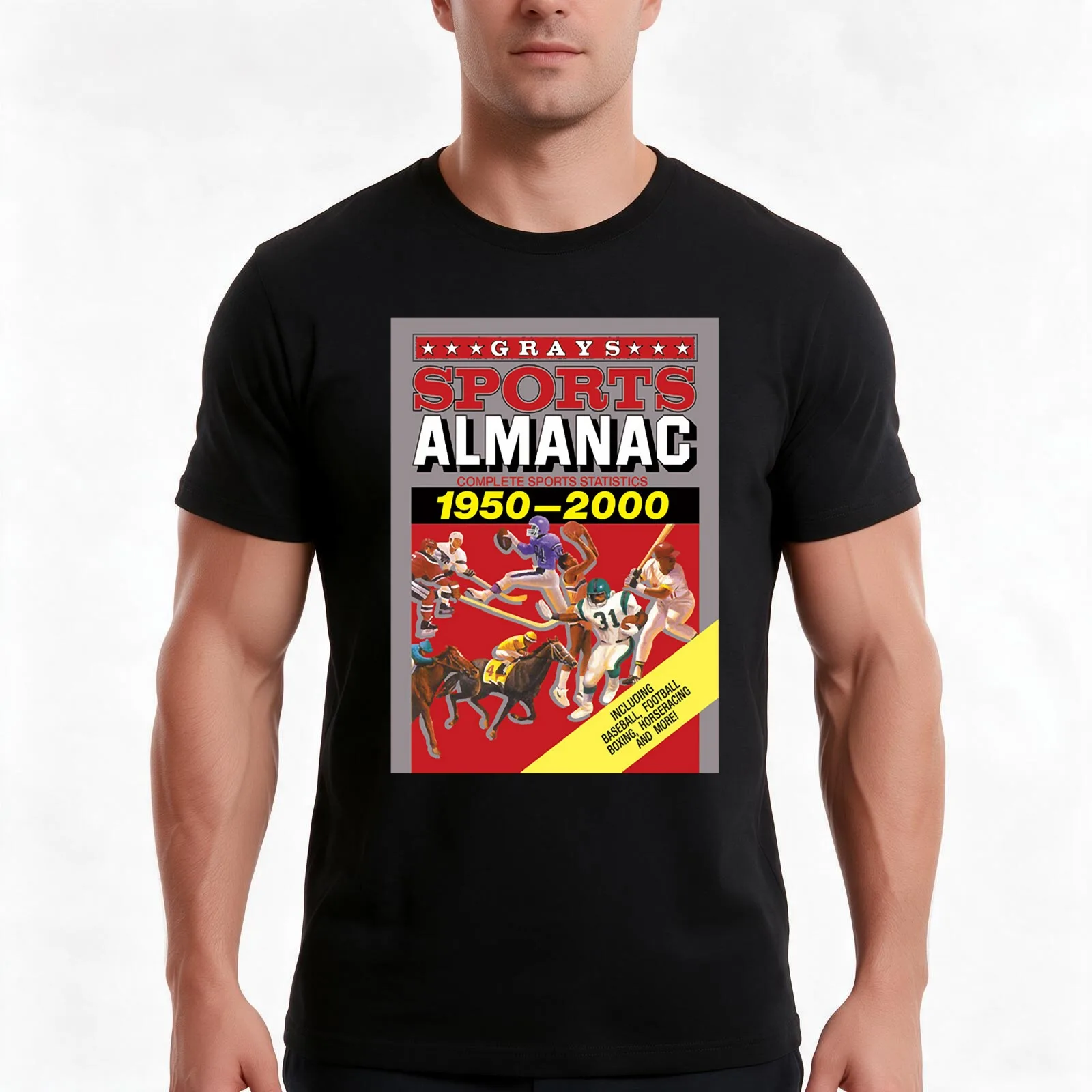 Grays Sports Almanac Complete Sports Statistics 1950-2000 T-Shirt Summer Casual Cotton Tee Oversized Streetwear Tops