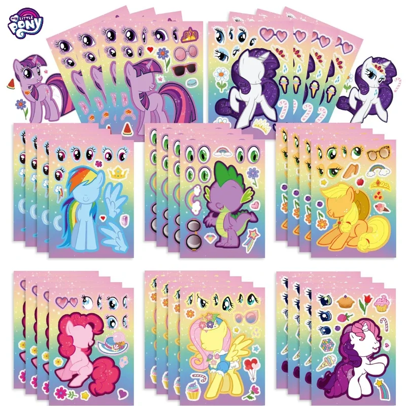 My Little Pony Animated Puzzle Sticker Princess Children DIY Cartoon Creative Cute Baby Handbook Kawaii Christmas Birthday Gift