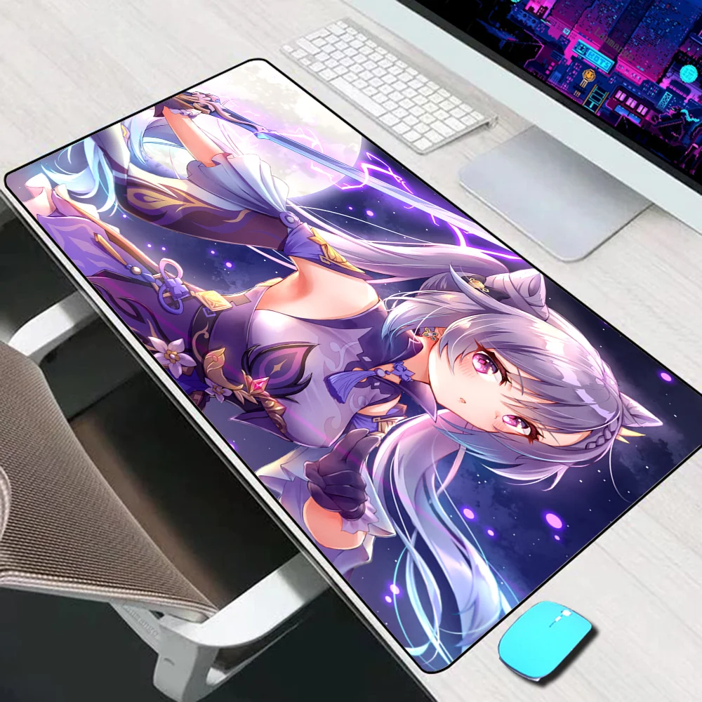 Genshin Impact Keqing Large Mouse Pad Gaming Accessories Mouse Mat XXL Laptop Keyboard Mat PC Gamer Desk Pad Computer Mousepad