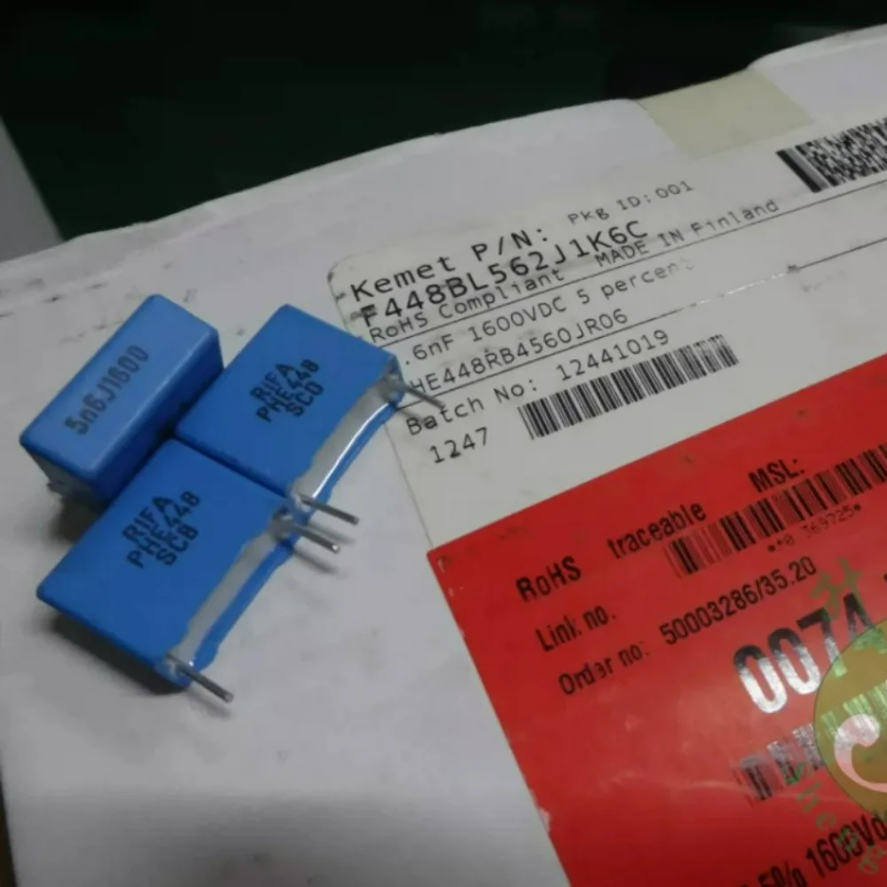

10pcs/lot RIFA PHE448 0.0056uf 1600v 5.6nf 5600pf 5n6 562 Brand New 15mm Film Capacitor
