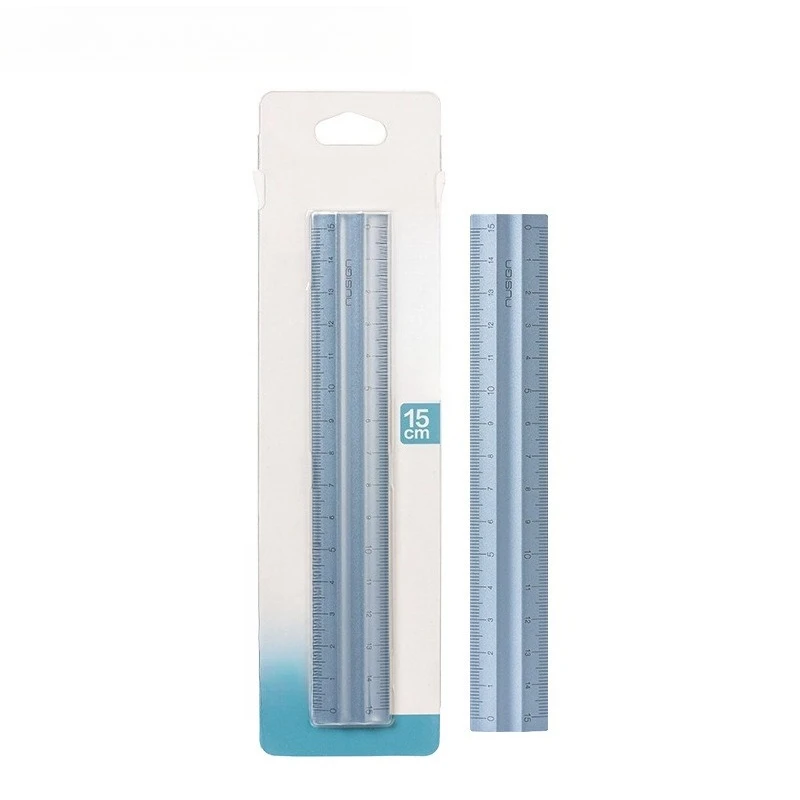 Aluminum Straight Ruler Double Scale 15cm for Students Drawing