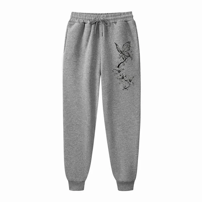 Fashion Floral & Butterfly Print Sports Pants Women\'s High Quality Pants Jogging Pants Women\'s Leisure Fitness Jogging Pants