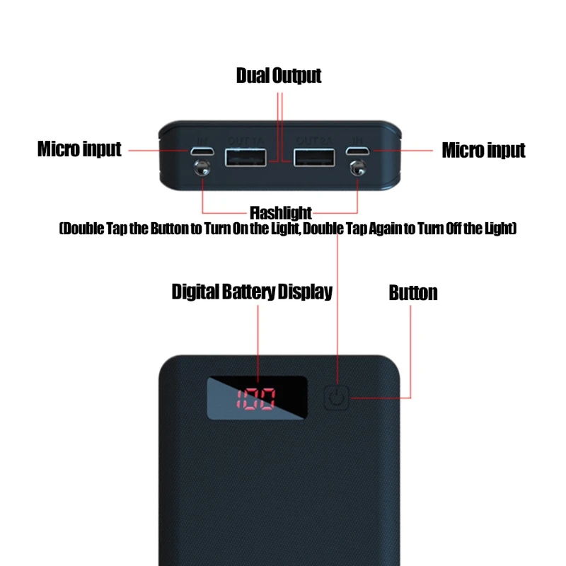 LCD Display 18650 Battery Holder Batteries for Case Storage Box 8x18650 Batte