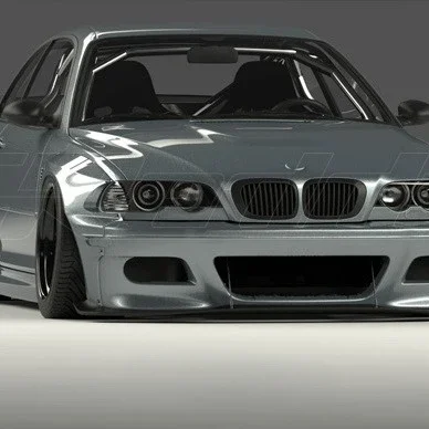 Fiber Glass E46 3 Series & M3 Coupe Front Lip with Rods Fenders Rear Trunk Spoiler Body Kit For 1998 to 2005 BMW GRD PD Style