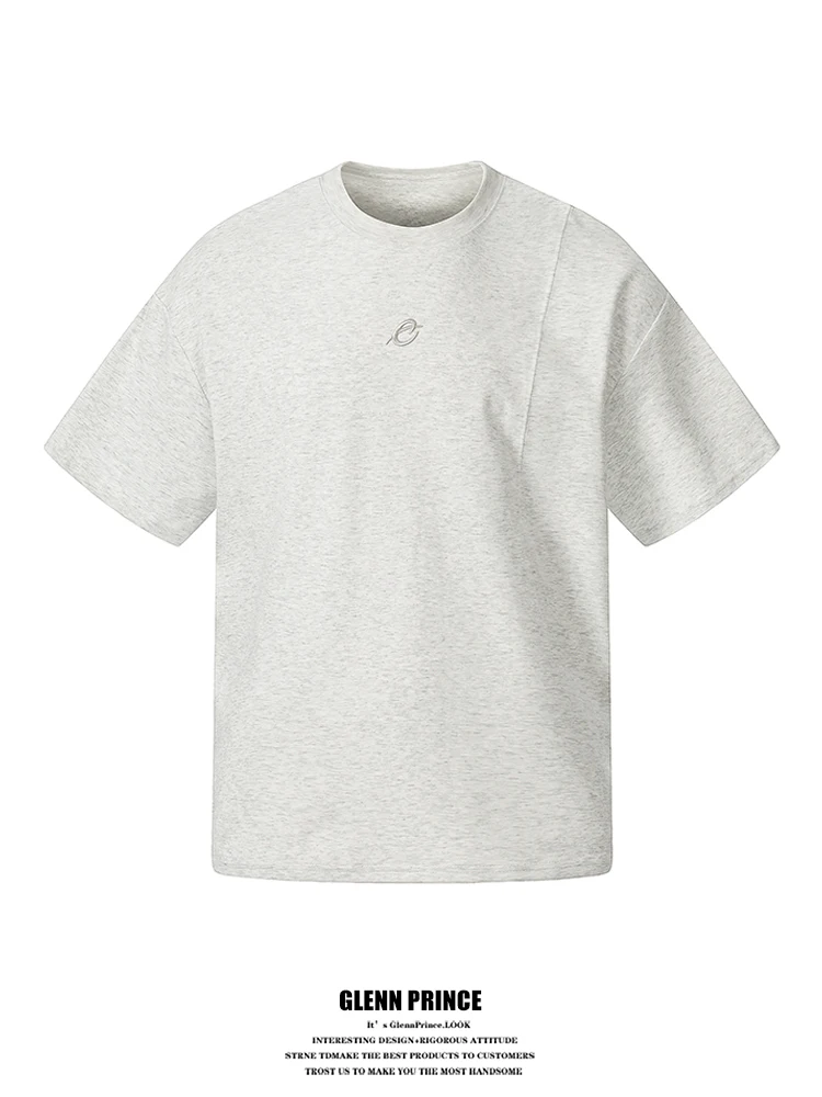 

GPstudio American Space Cotton Deconstructed Embroidery Short Sleeve T-Shirt Men's Summer New High-End Trendy Brand Tee