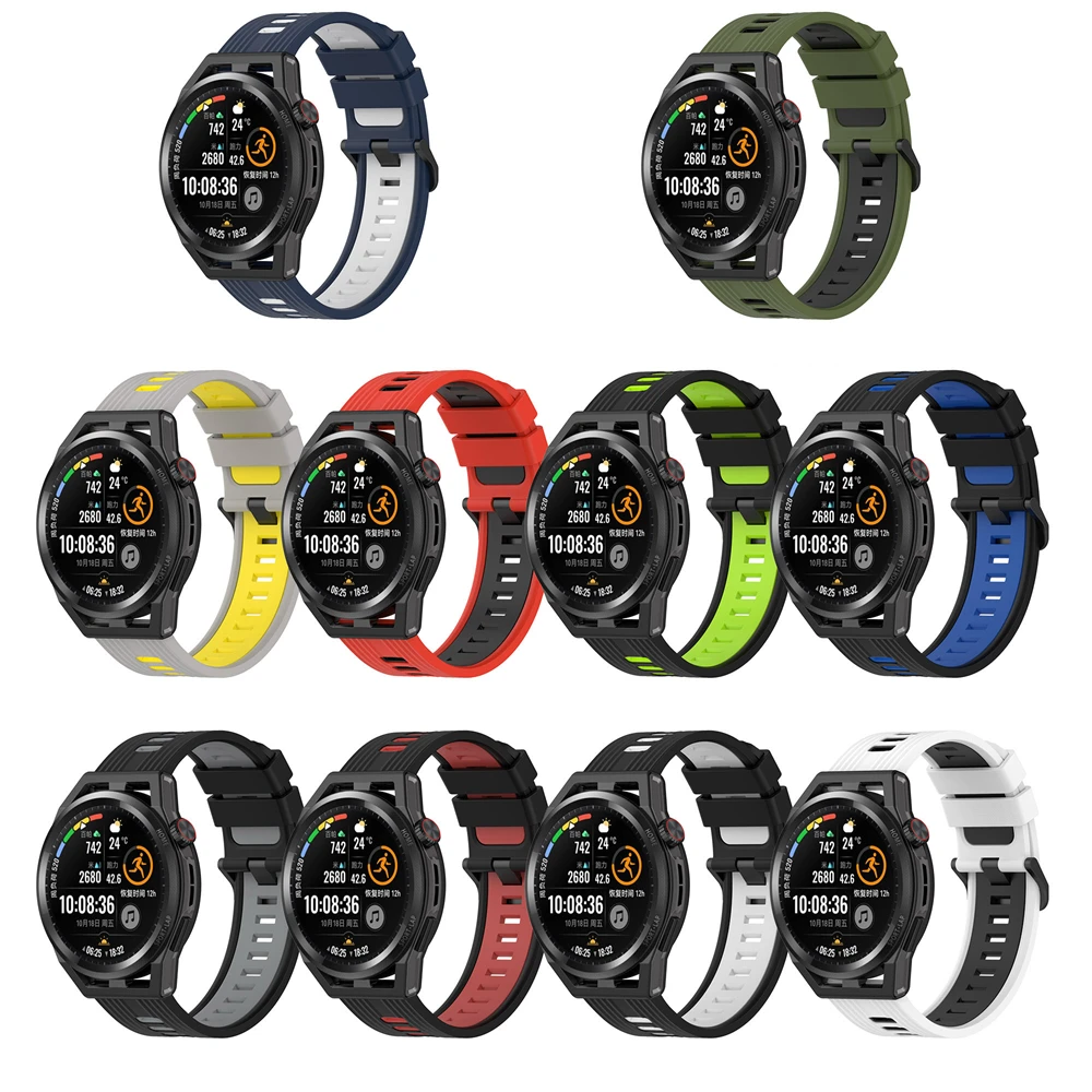 22mm Sport Silicone Strap For HUAWEI WATCH GT Runner/GT 3 46MM/GT2 Pro Smartwatch Wrist Band Bracelet Wrist Accessorie